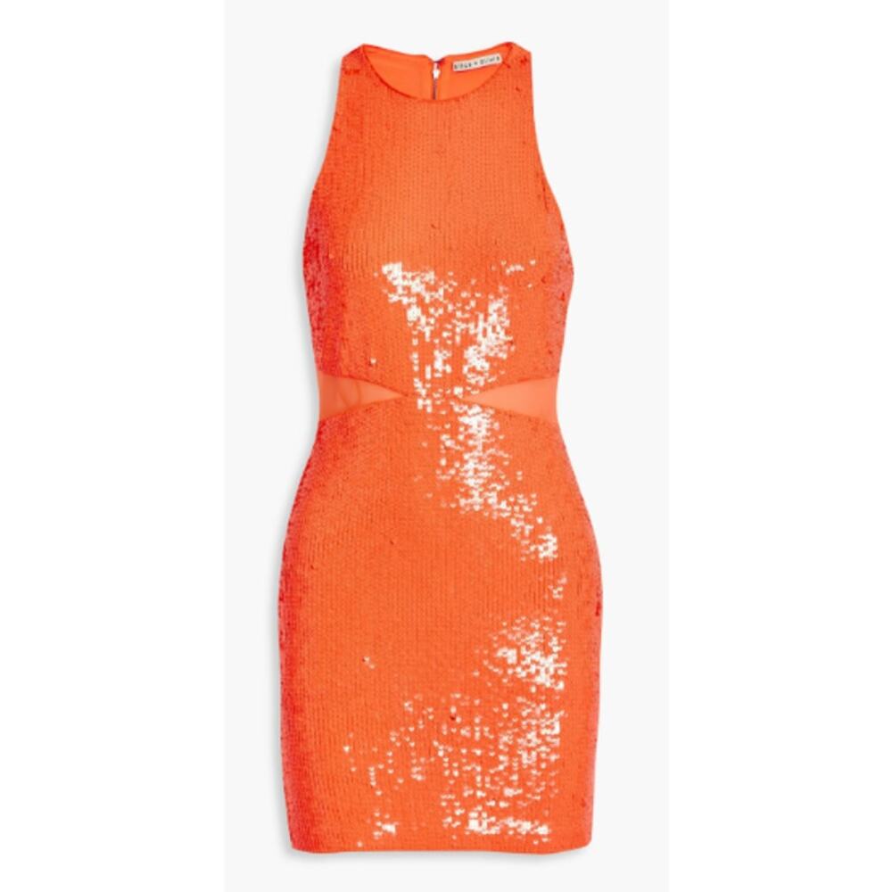 ALICE AND OLIVIA‎ Cara Sequined Bodycon Mini Dress Size 0 NWOT